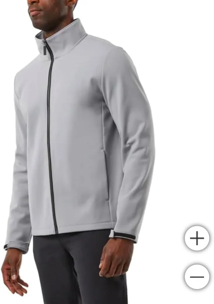 32 Degrees Men's Full Zip Jacket  Regular Fit, Outdoor Casual, Adjustable Cuffs, Stand Collar