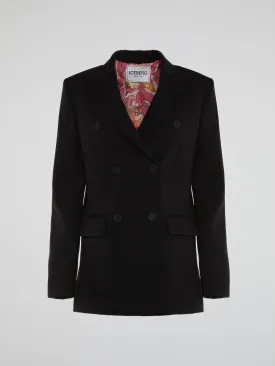 Black Double-Breasted Blazer