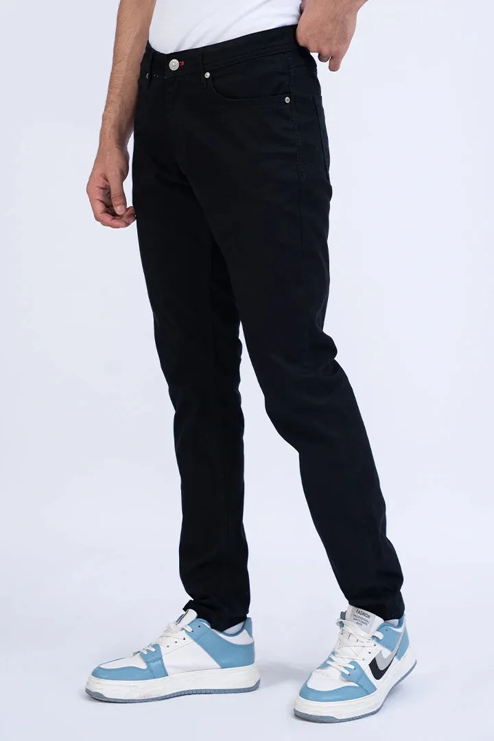 Black Slim Fit 5 Pocket Pants