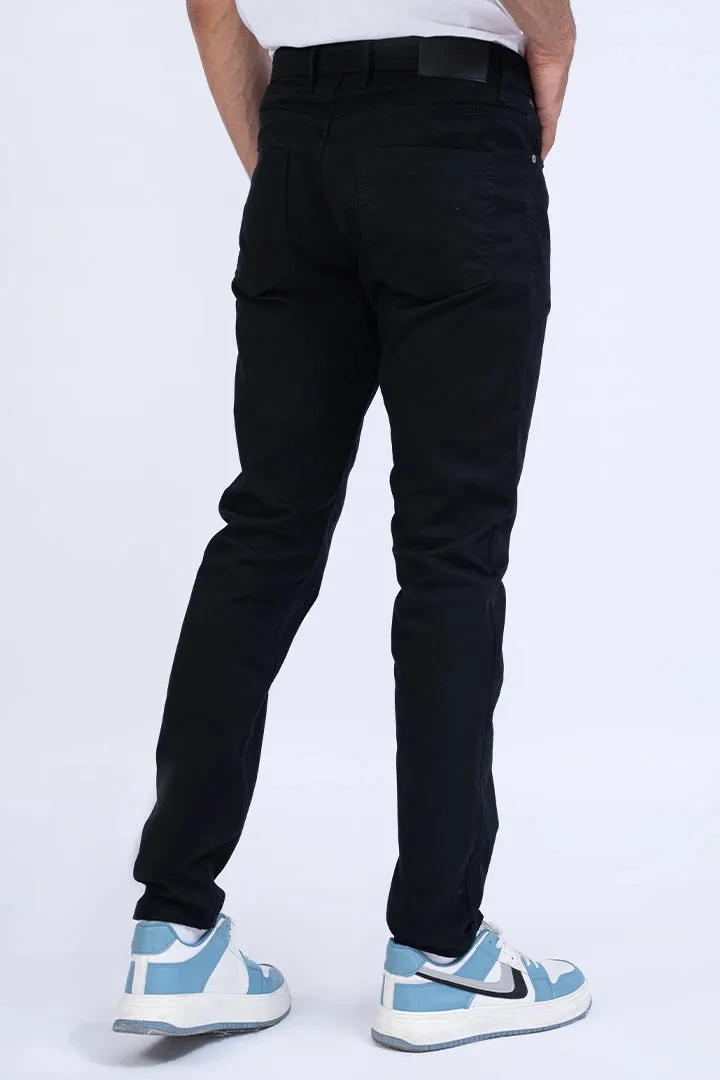 Black Slim Fit 5 Pocket Pants