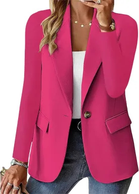 Blazers for Women 2025 Trendy Button Down Long Sleeve Jackets Casual Open Front Blazer Business Work Office Blazers