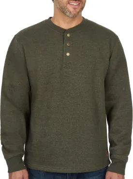 Coleman Men's Long Sleeve Henley Fleece Sweatshirt - 3-Button Placket - Comfortable Cotton Blend for All Seasons