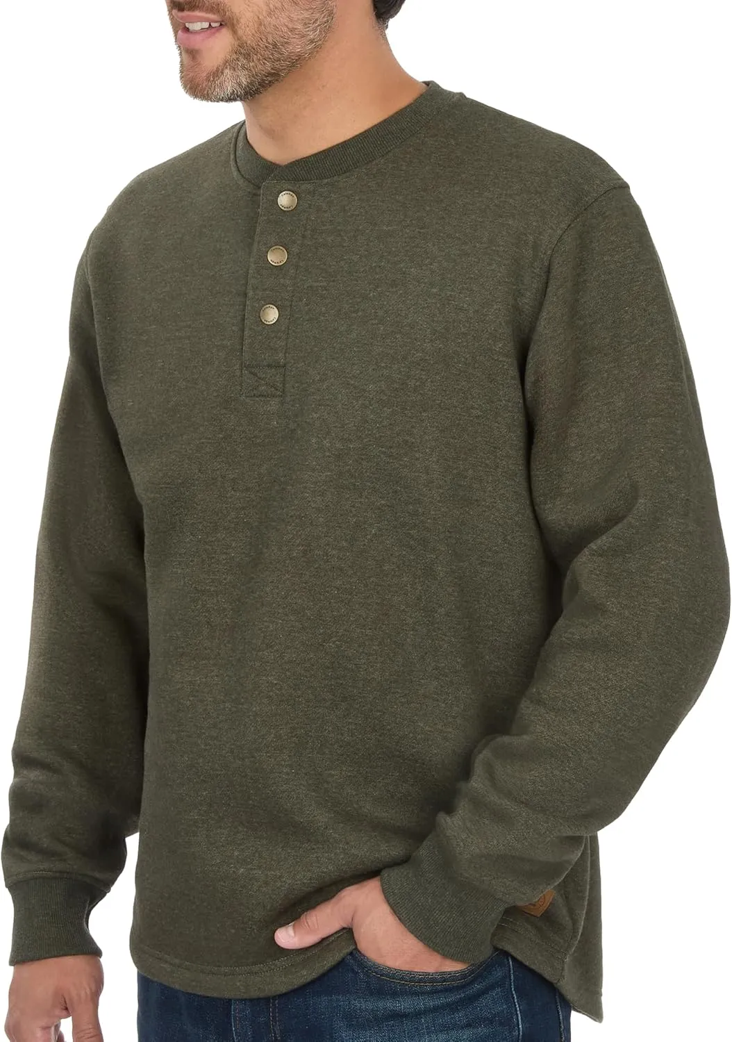 Coleman Men's Long Sleeve Henley Fleece Sweatshirt - 3-Button Placket - Comfortable Cotton Blend for All Seasons