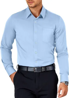COOFANDY Mens Dress Shirt Long Sleeve Button Down Shirts Business Casual Wrinkle Free Shirts with Pocket