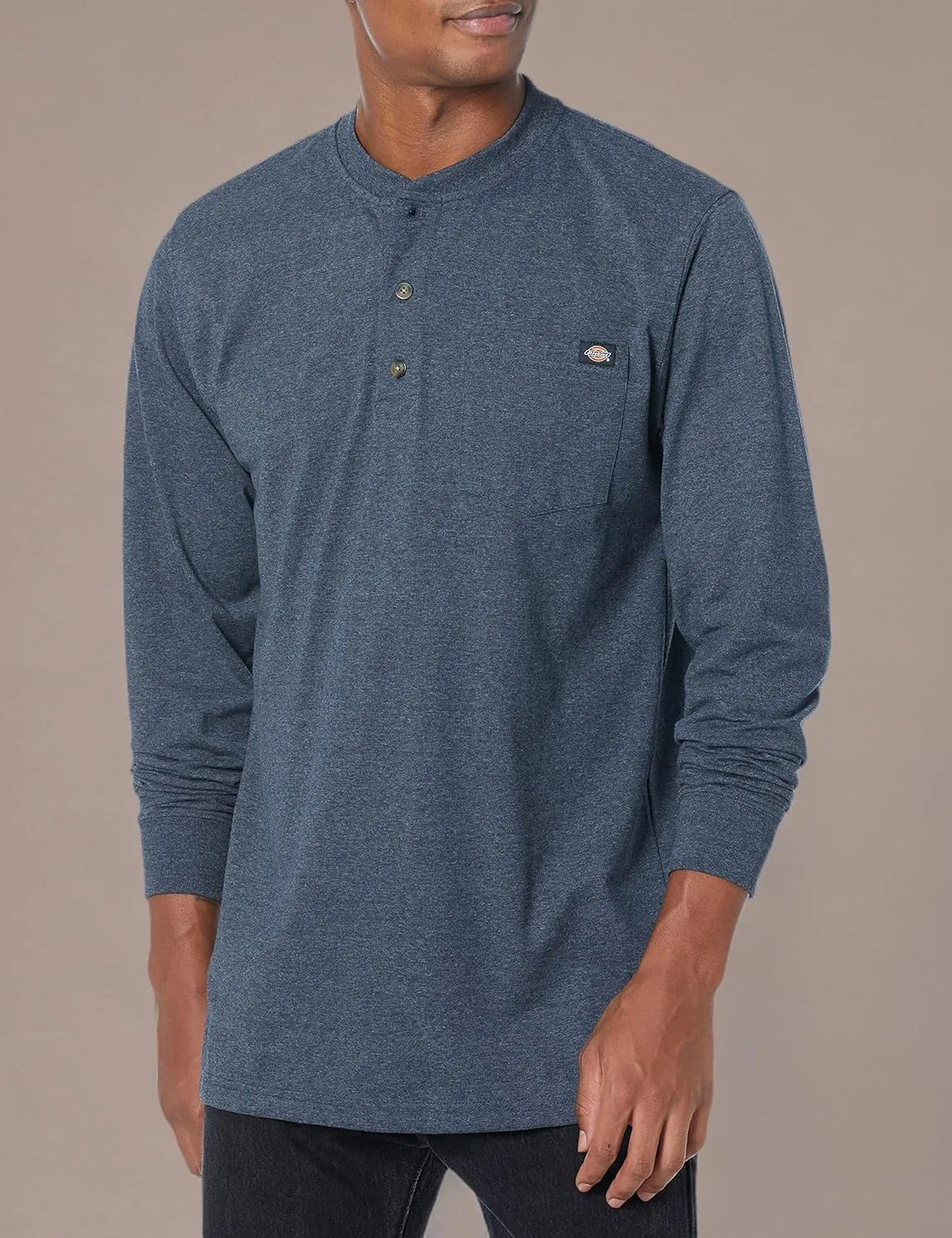 Dickies Men's Long Sleeve Heavyweight Henley
