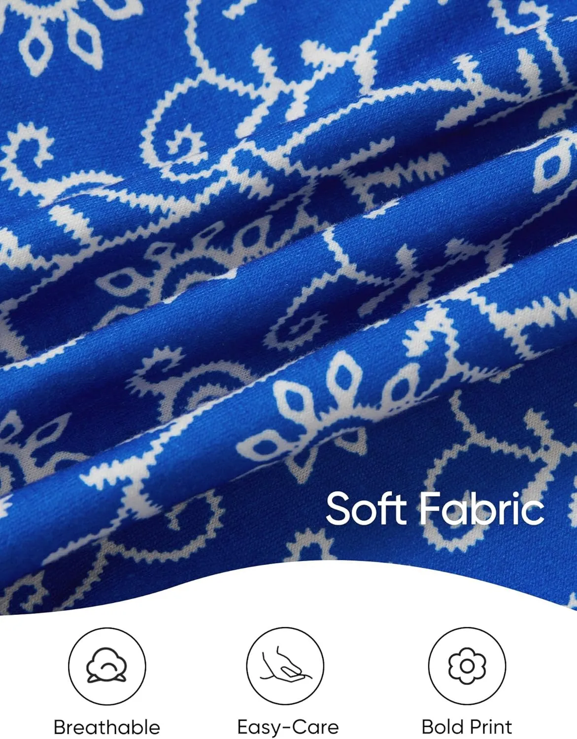 GUBERRY Womens Summer Dresses Henley V Neck Ruffle Sleeve A Line Causal Floral Midi Sundresses with Pockets