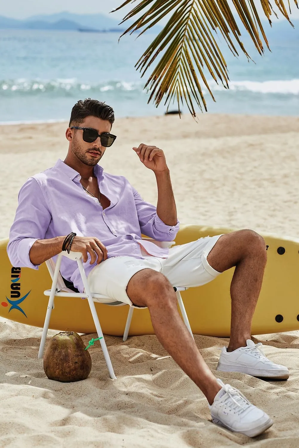 JMIERR Men's Cotton Linen Button Down Shirt Casual Stylish Long Sleeve Business Dress Shirts