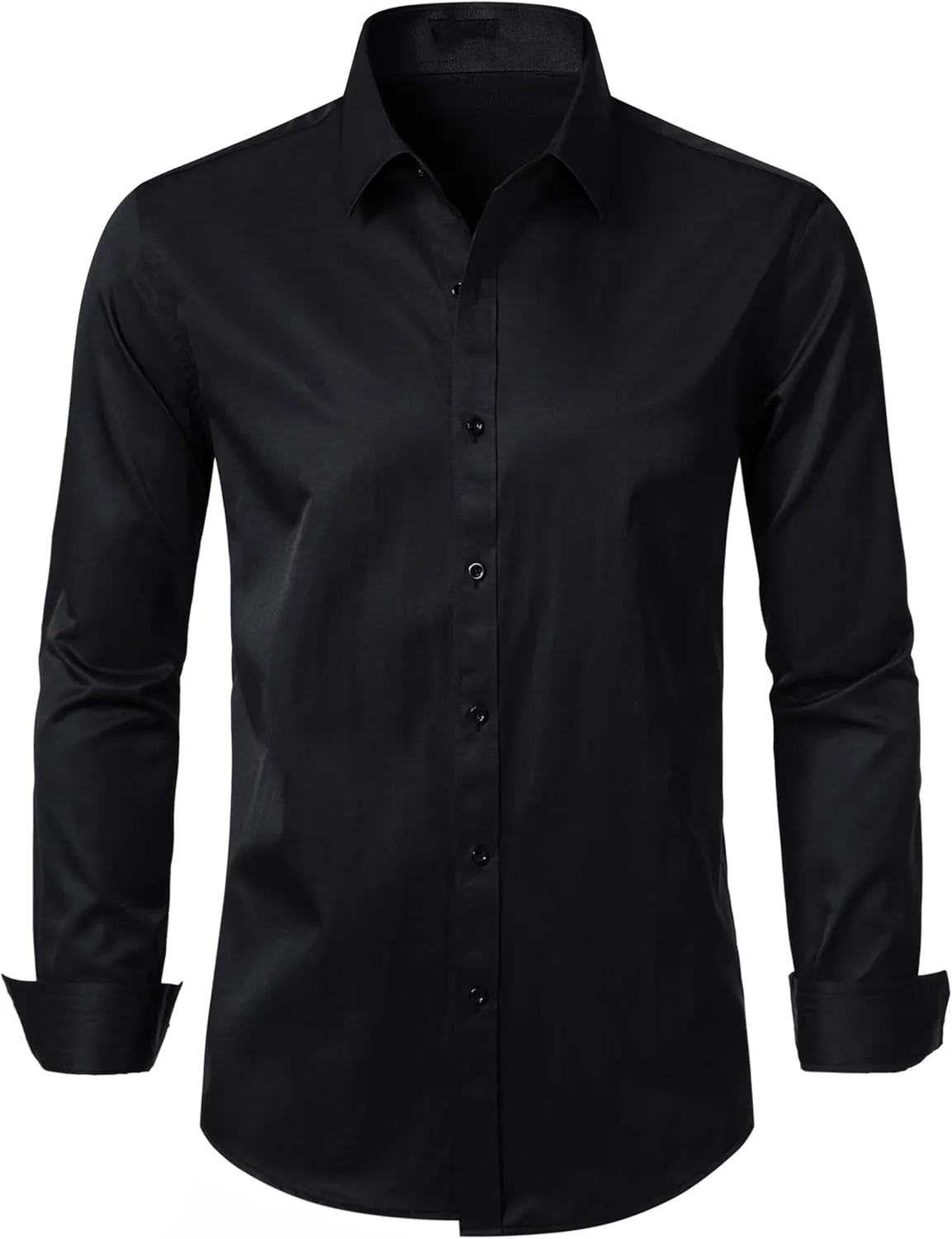 LOCALMODE Mens Stretch Slim Fit Dress Shirts Lightweight Soft Long Sleeve Casual Button Down Shirts