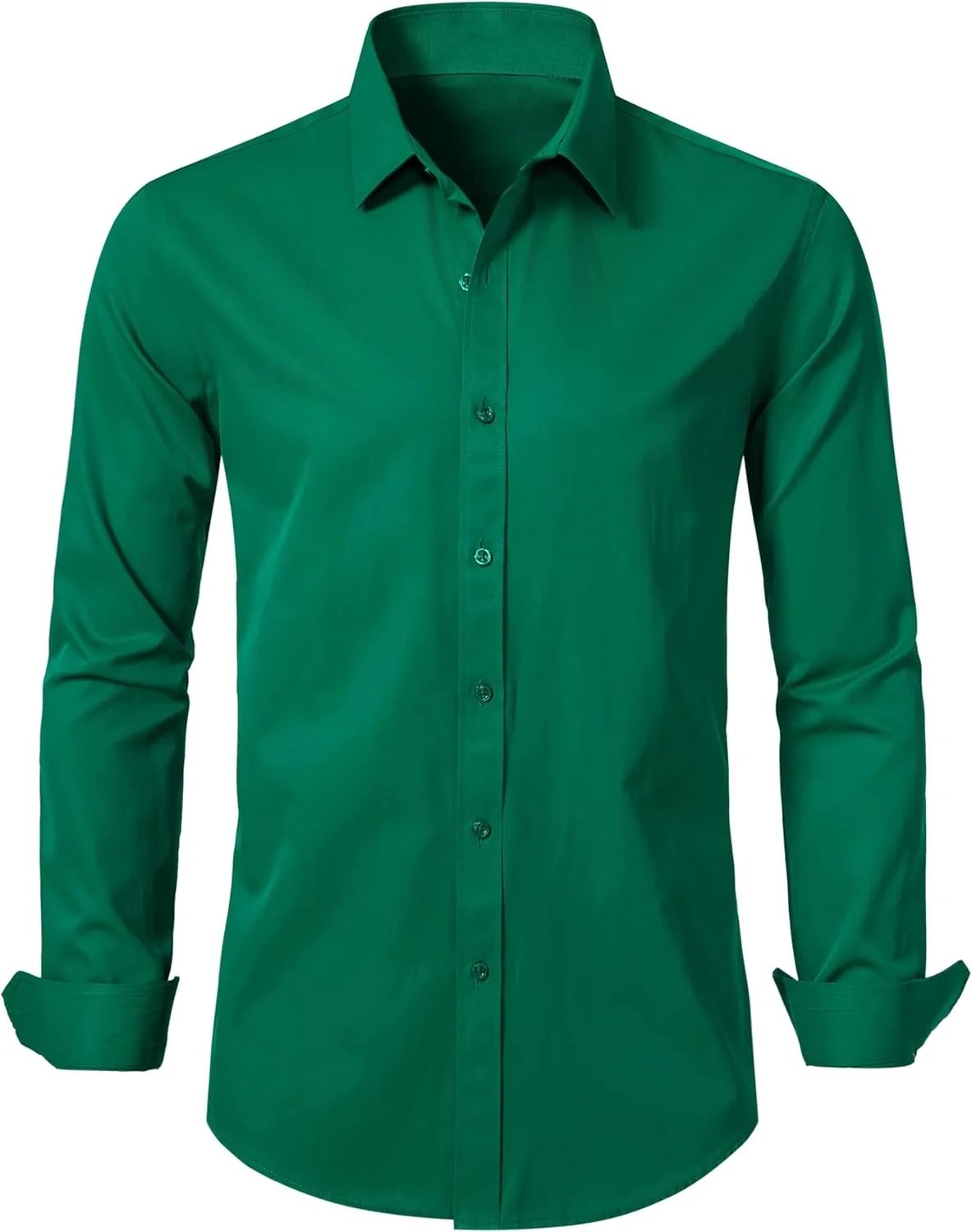 LOCALMODE Mens Stretch Slim Fit Dress Shirts Lightweight Soft Long Sleeve Casual Button Down Shirts