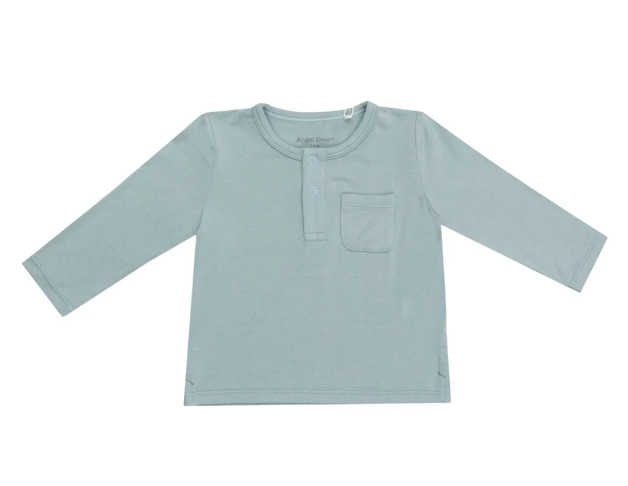 Long Sleeve Henley- Gray Mist