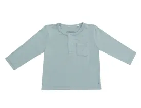 Long Sleeve Henley- Gray Mist