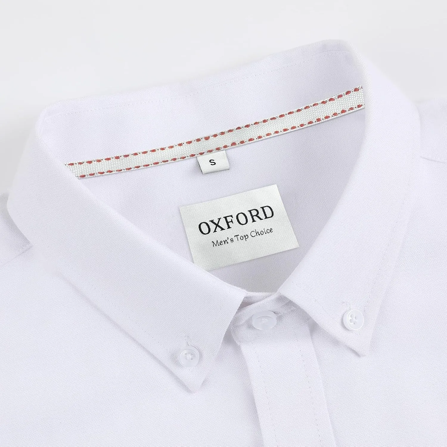 Men's Cotton Oxford Shirt Short Sleeve Button Down Business Casual with Chest Pocket for Gifts