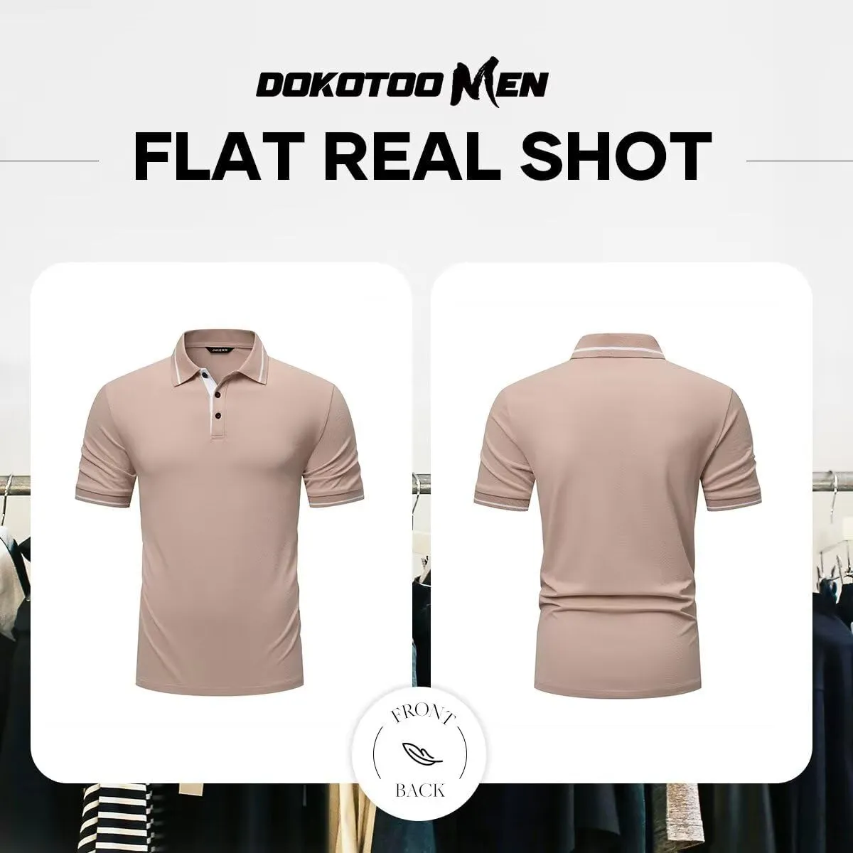 Men's Polo Shirts Classic Fit Button Up Short Sleeve Basic Cotton Tees Golf Work Tops
