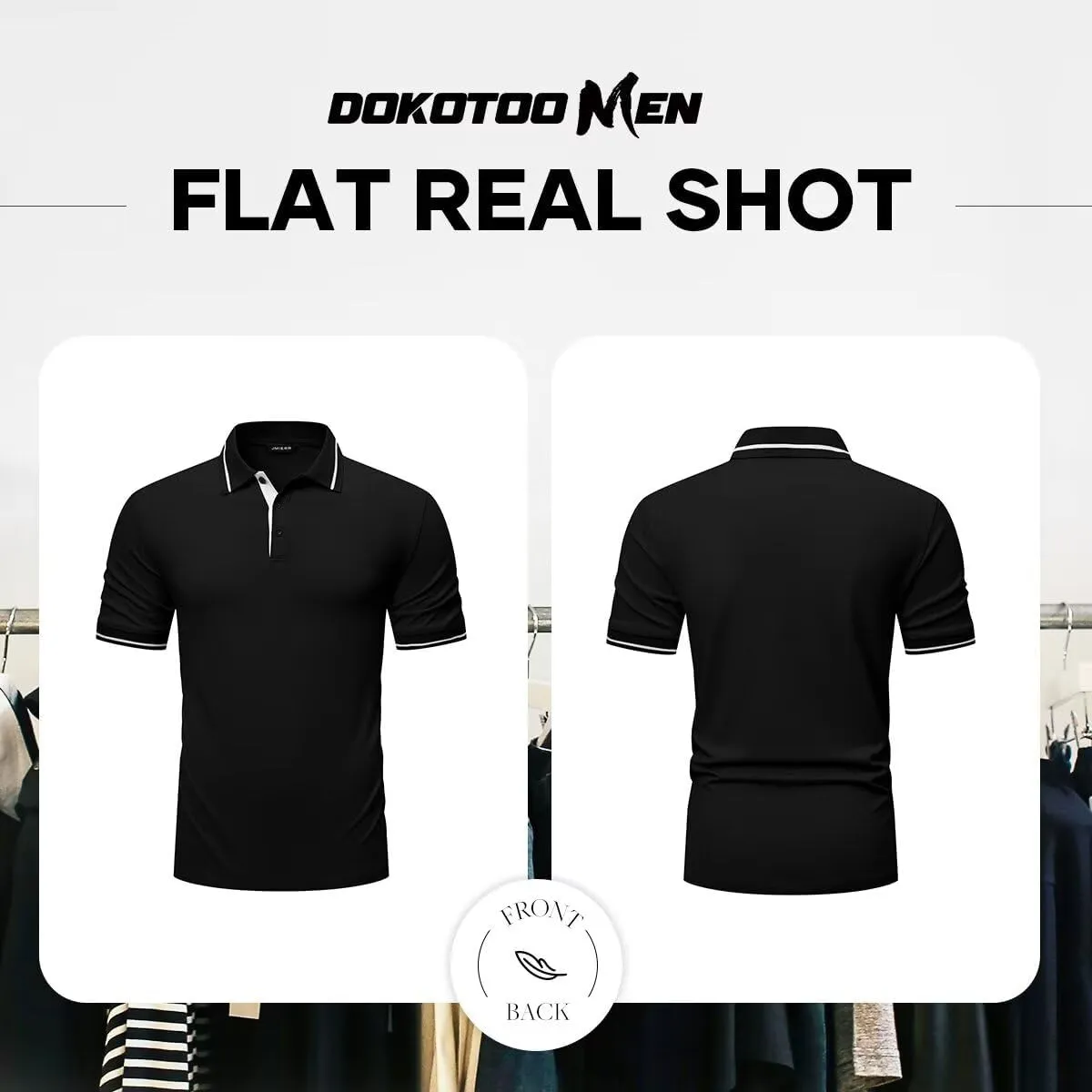 Men's Polo Shirts Classic Fit Button Up Short Sleeve Basic Cotton Tees Golf Work Tops