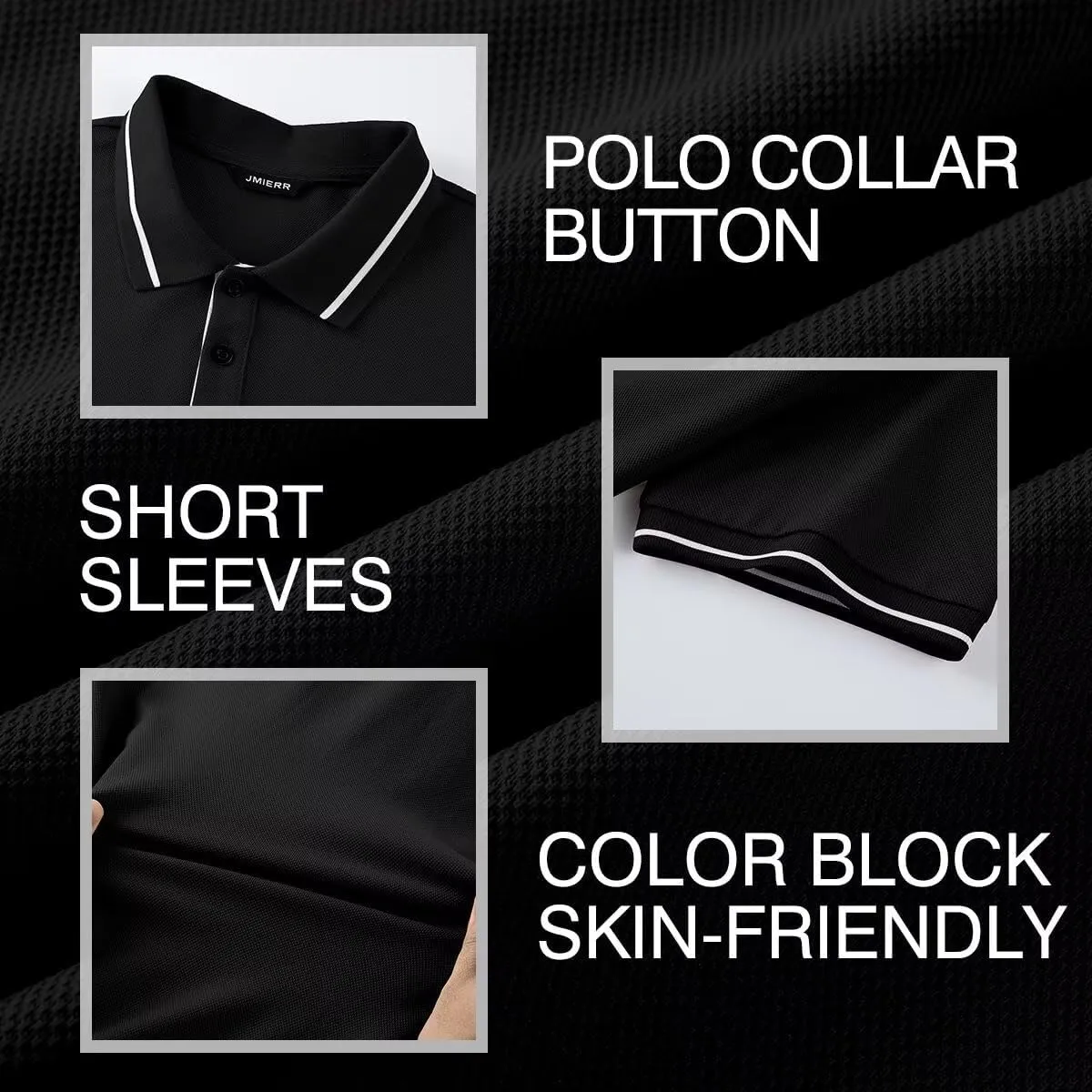 Men's Polo Shirts Classic Fit Button Up Short Sleeve Basic Cotton Tees Golf Work Tops