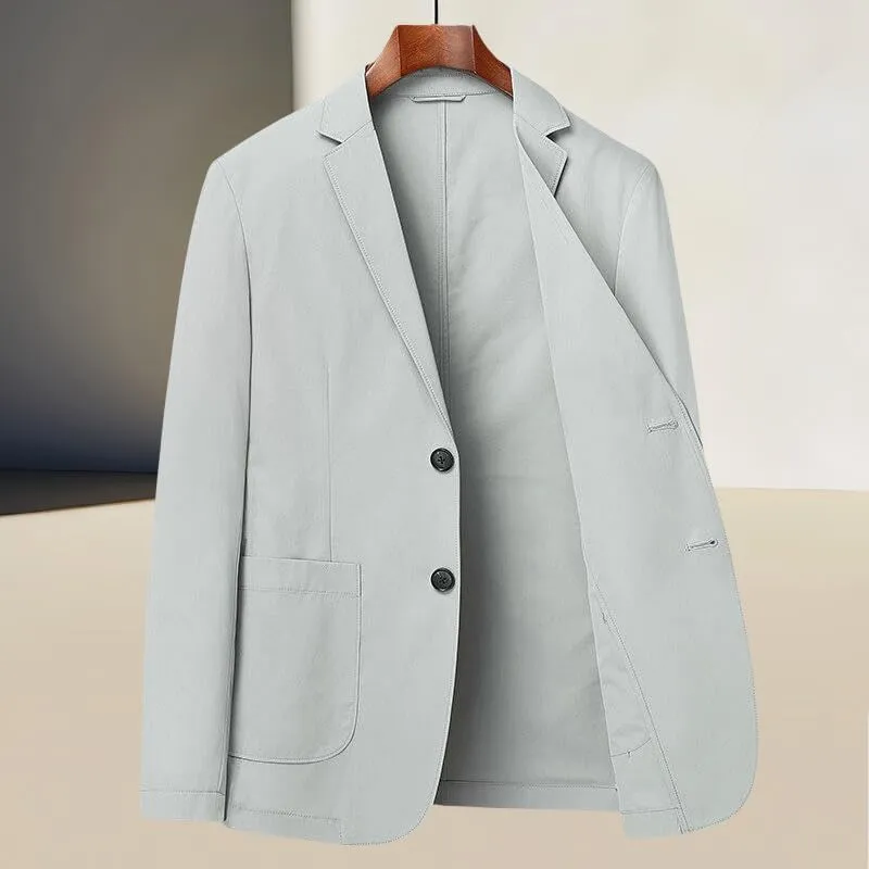 Men's Spring Autumn Trendy Business Single Young Solid Color Single Layer Lightweight Blazer Jacket Outerwear