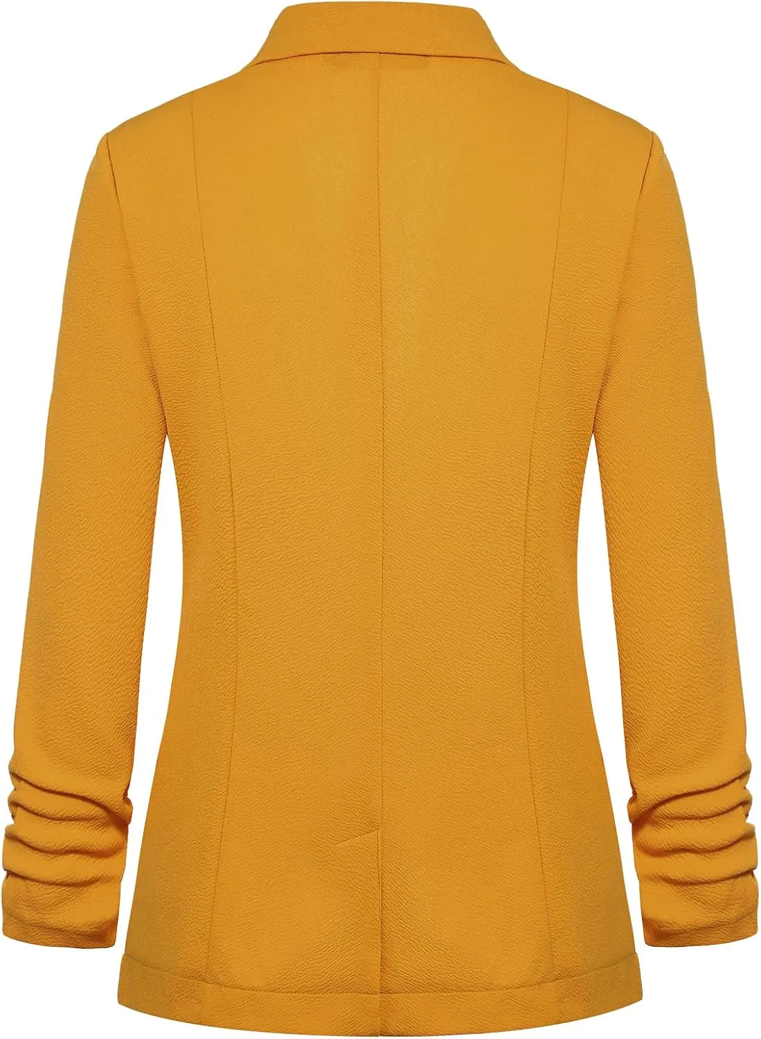 MINTLIMIT Women's Casual Blazer 3/4 Ruched Sleeve Open Front Button Work Office Blazer Jackets with Pockets