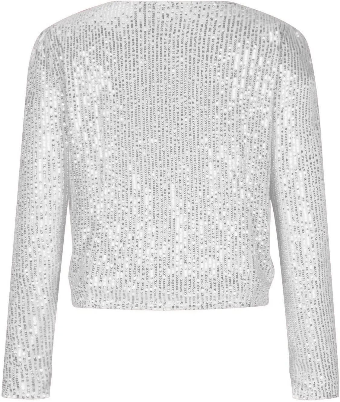 Ruziyoog Women's Sequin Jacket Casual Long Sleeve Bomber Jackets Blazer Open Front Lightweight Cardigan for Party Evening