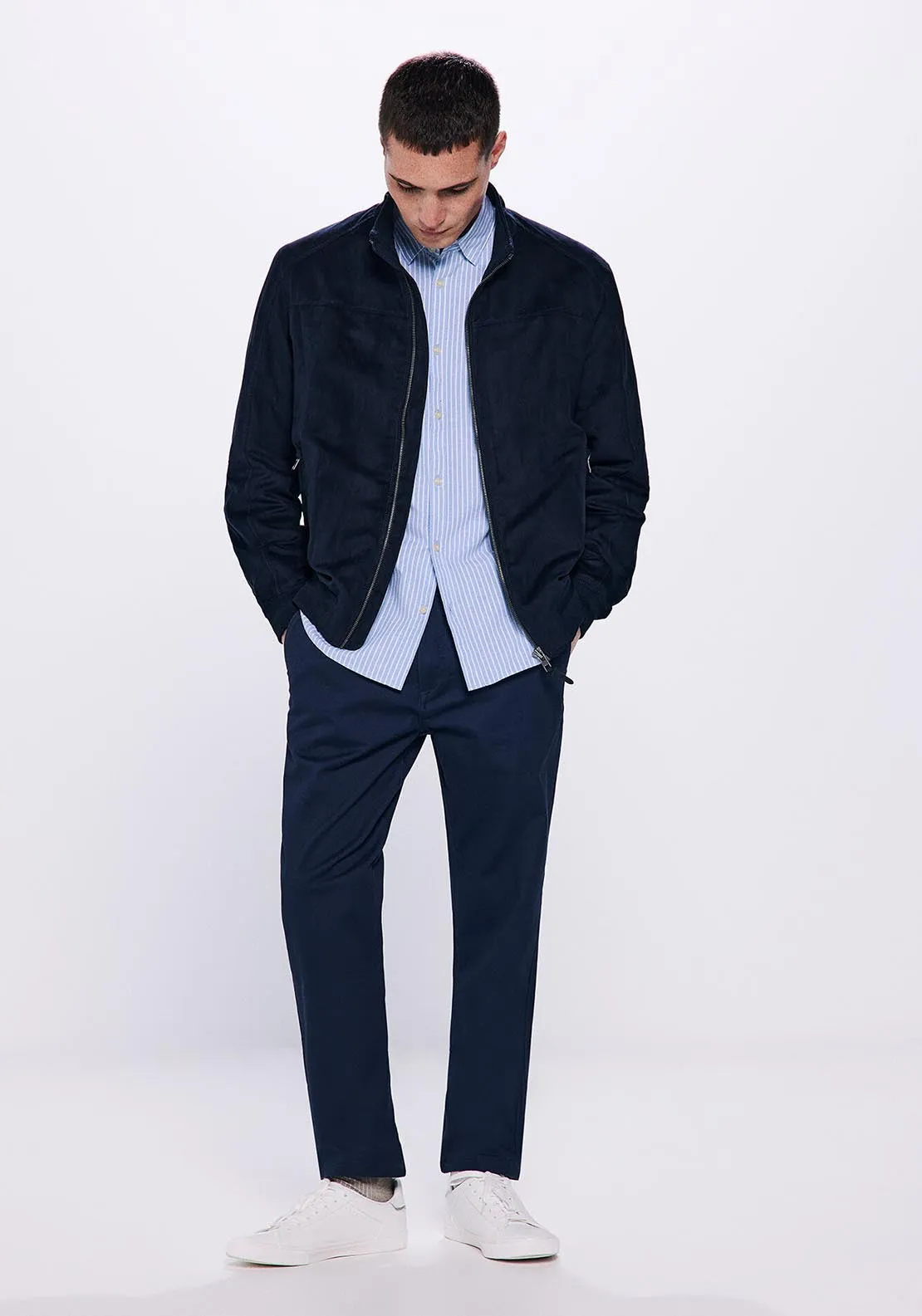 Slim fit printed chinos - Blue