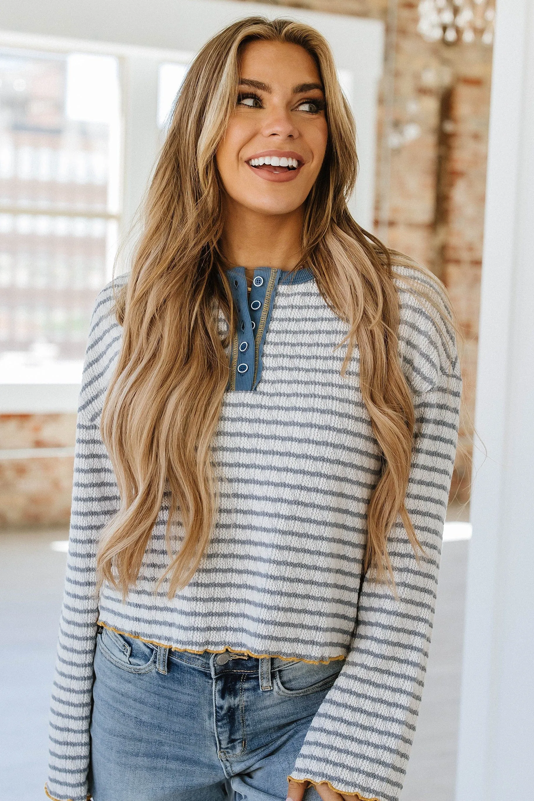 Tina Long Sleeve Henley Top