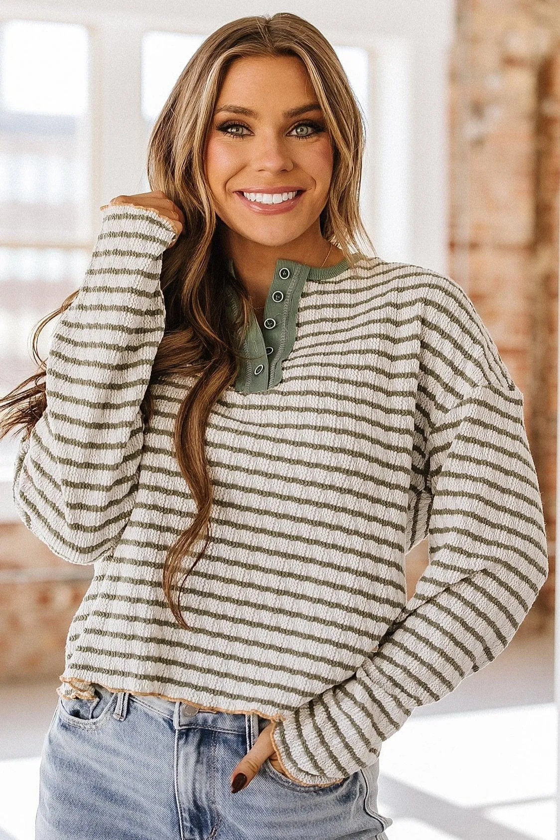 Tina Long Sleeve Henley Top
