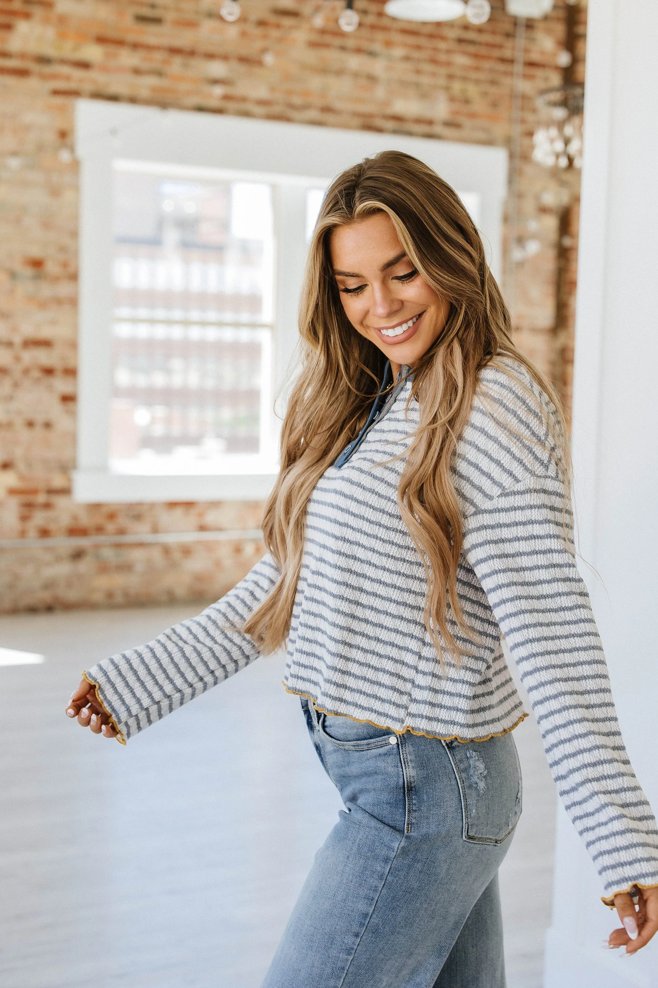 Tina Long Sleeve Henley Top