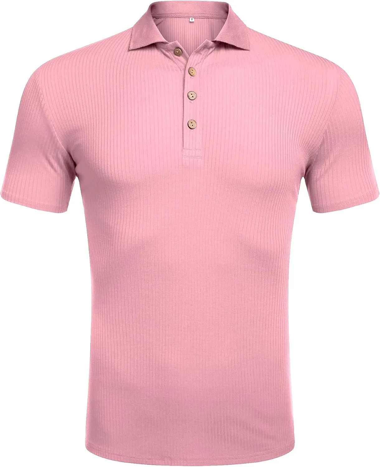 URRU Men's Muscle T Shirts Stretch Short Sleeve Workout Tee Casual Slim Fit Polo Shirt