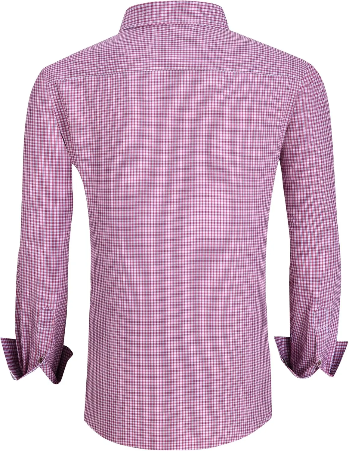 WARHORSEE Mens Casual Button Down Shirts Wrinkle Free 4-Way Stretch Dress Shirs Long Sleeve Plaid Business Shirts for Men