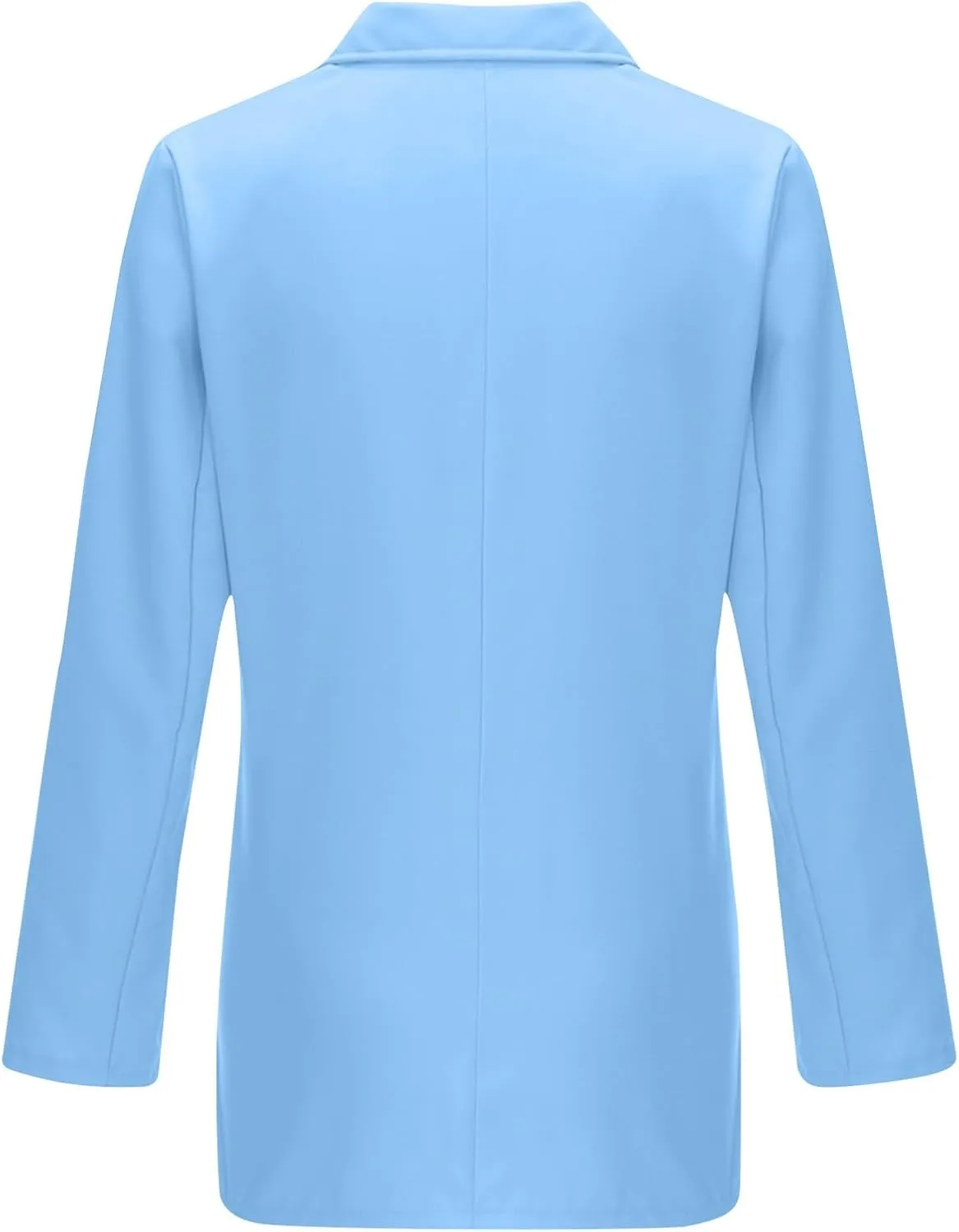 Wkishenl Blazers for Women Casual Long Sleeve Lapel Blazer Jackets Solid Button Open Front Jacket Plus Size Business Coats
