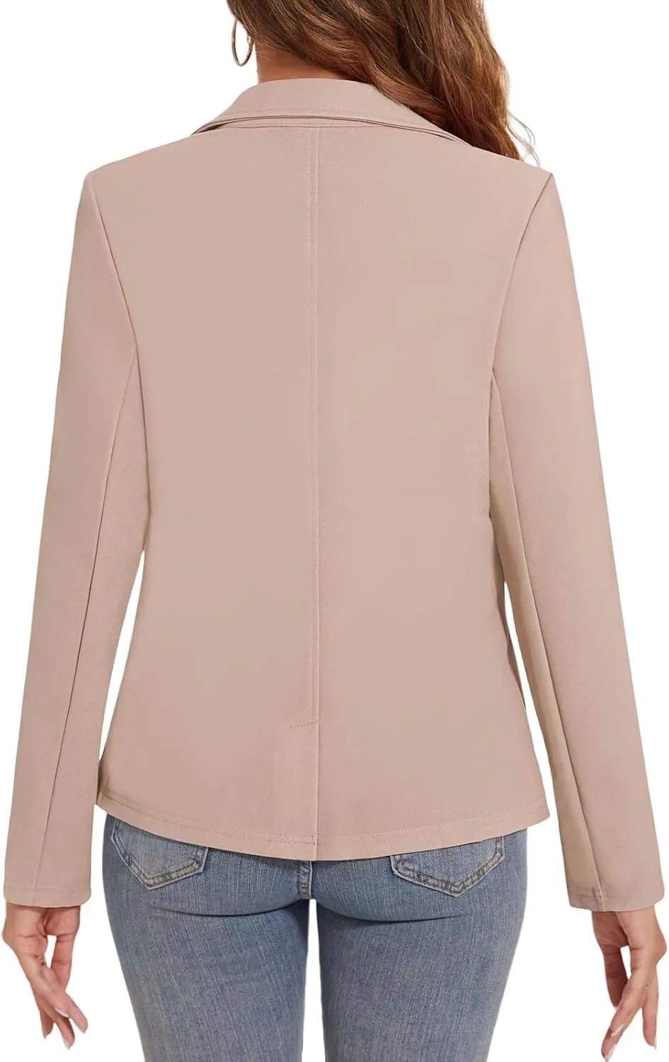 Women's Button Front Blazer Jackets Long Sleeve Lapel Business Casual Office Work Lightweight Blazers with Pocket