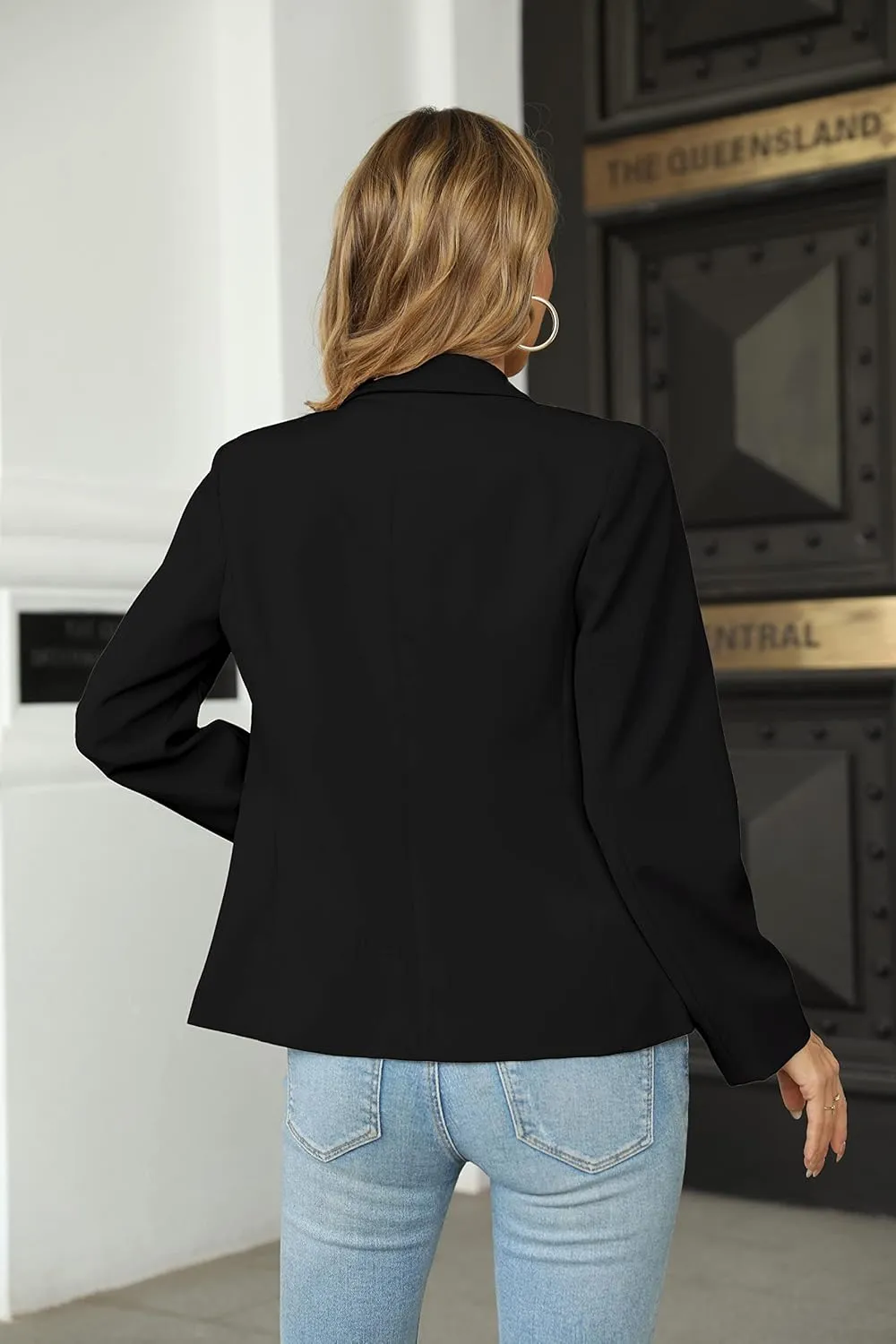 Womens Casual Blazers Long Sleeve Lapel Button Slim Work Office Blazer Jacket